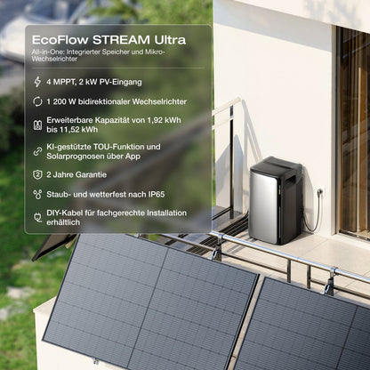 EcoFlow STREAM Pro/Max Balkonkraftwerk mit Speicher(Generalüberholt)