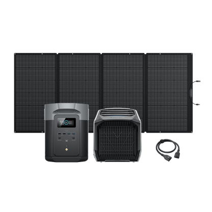 EcoFlow WAVE 2 + DELTA 2 Max + 400W Tragbares Solarpanel + XT150
